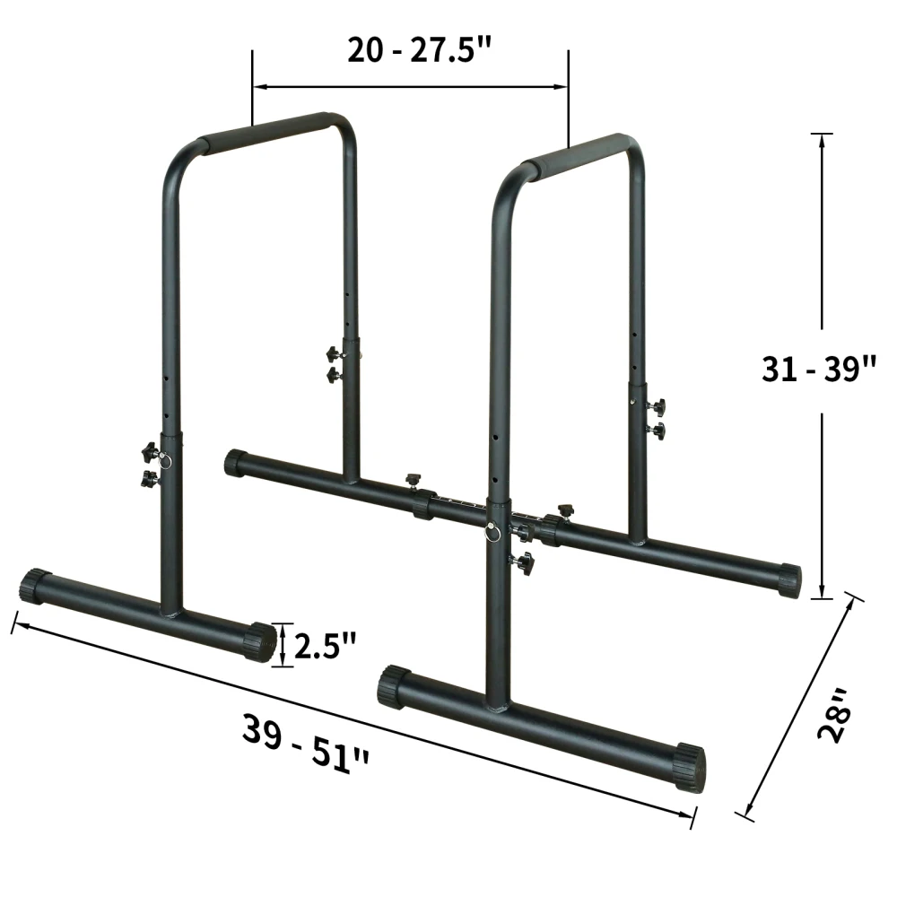 Power Tower Dip Station with Adjustable Height, Heavy Duty and Multi-Function for Fitness Training