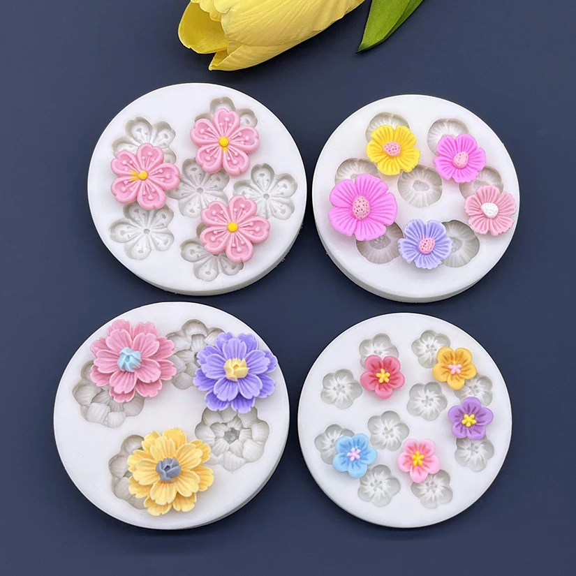 Flower Daisy Silicone Sugarcraft Mold Resin Tools Cupcake Baking Mould Fondant Cake Decorating Tools