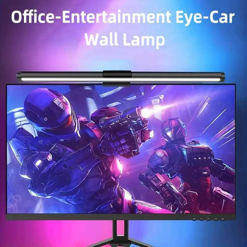 Computer Monitor Screen Light, Eye Protection Anti-Blue Light Office Study Desk Lamp, Space-Saving Desktop Lighting Lamp, Reading And Learning Illumination, Office Desk Light, Home Study Lighting Lamp, USB-Powered Desk Light