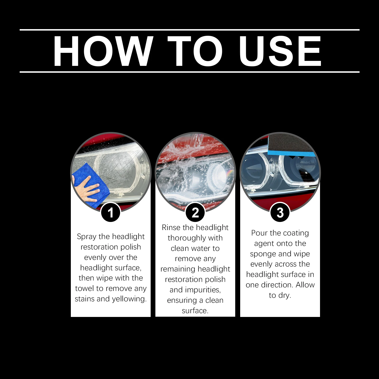 Car Headlight Care Kit, Headlight Renovation, Coating, Cleaning, Oxidation Removal, Light Transmittance Improvement, Auto Care Supplies