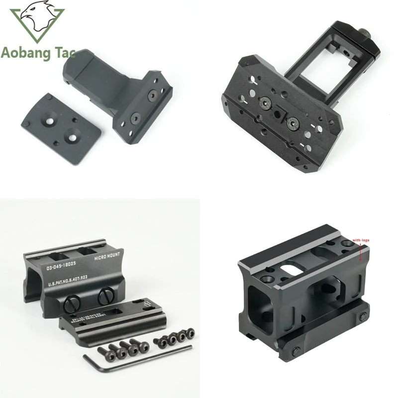 Tactical Metal RM T-1 T-2 Red Dot Sight Side Mount 45° Offset Optics Mounting Base Accessories Red Dot 45 Degree Bracket