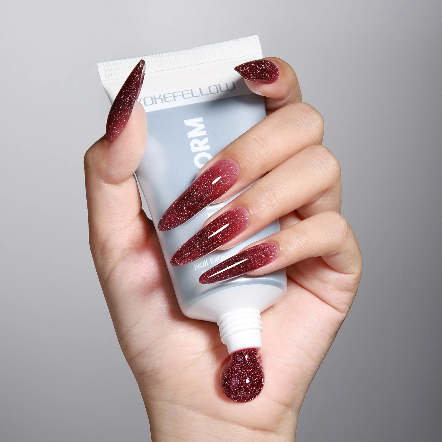 YOKEFELLOW PUREFORM Poly Gel Nai Polish Tpo&Hema Free Pink Red Extension Gel Large Capacity 50g Hard Gel for Starter Nail Art DIY