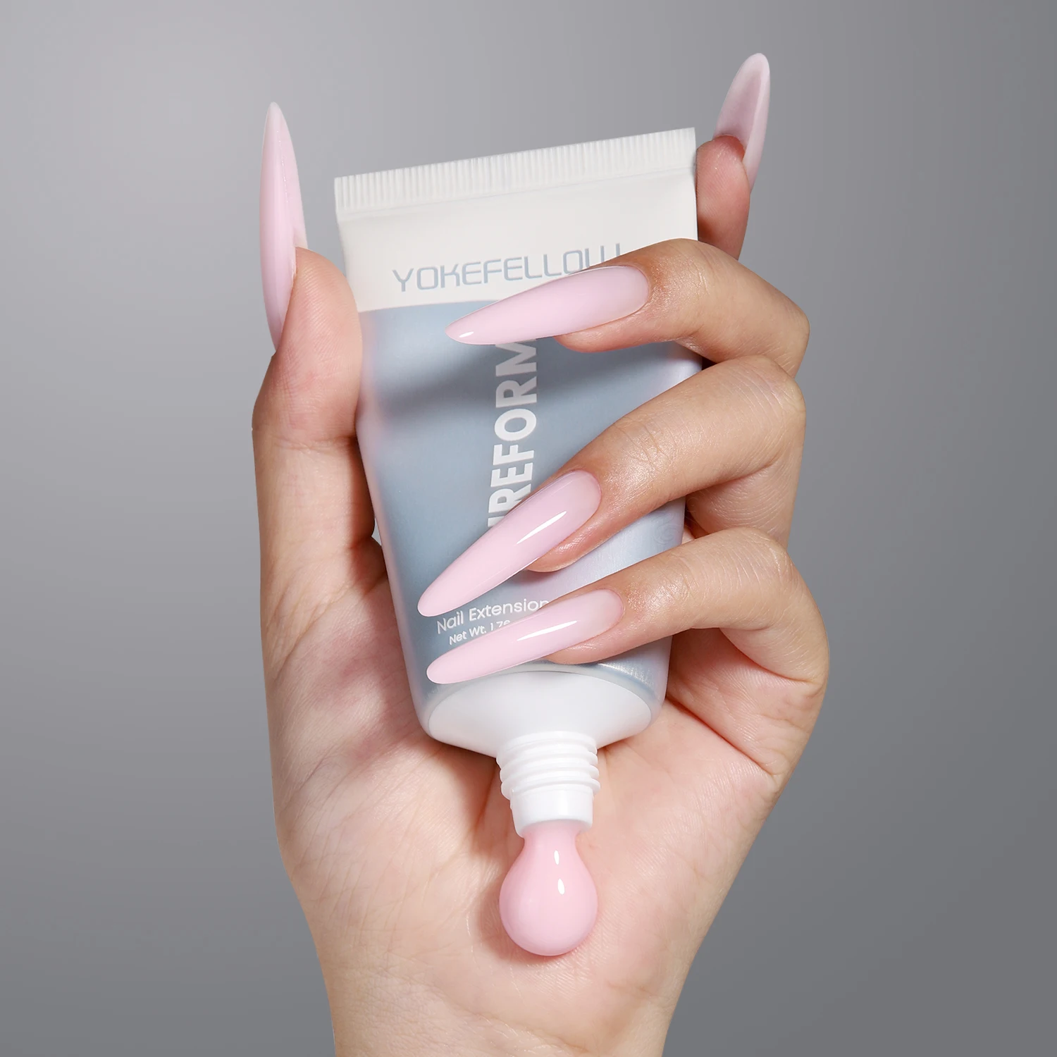 YOKEFELLOW PUREFORM Poly Gel Nai Polish Tpo&Hema Free Pink Red Extension Gel Large Capacity 50g Hard Gel for Starter Nail Art DIY