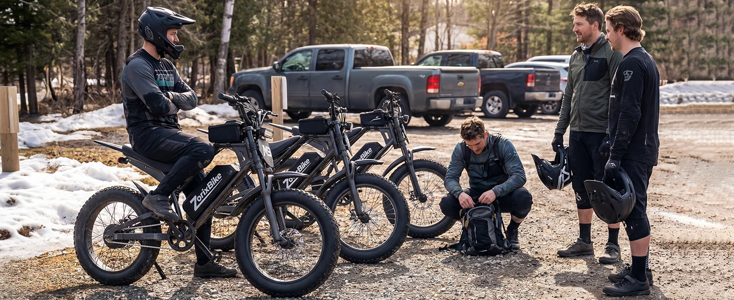 ZorixBike M9 Serie Electric Bike, NFC Unlock, 1500/3000W Peak Brushless Motor, 48V 13/20Ah, Max 31-35MPH, 30-70 Miles Range, 20' X 4.0' Fat Tire Ebike, UL 2849