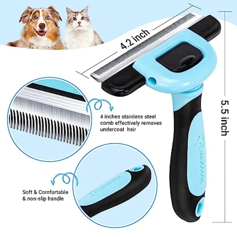 Pet Grooming Brush, Deshedding Tool for Dogs and Cats, Effectively Reduces Shedding by up to 95% for Pet