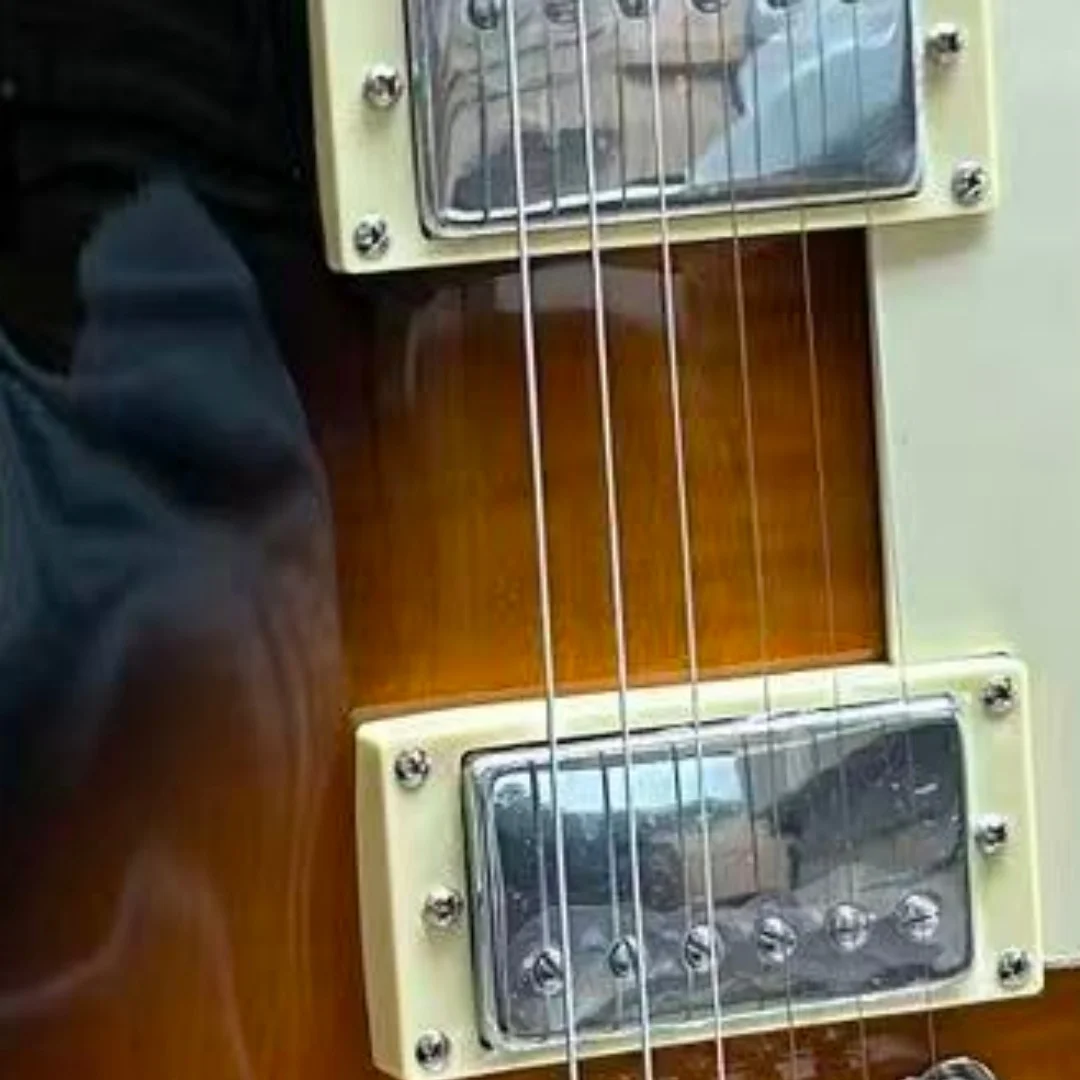 Gradient Brown Electric Guitar Gold Hardware Fixed Bridge 2H Pickup Suitable for Band Playing Instruments