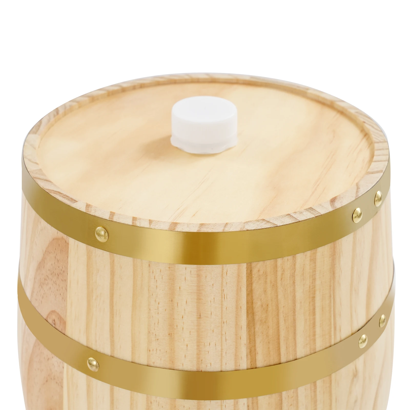 2.6Gal Pine Wood Wine Barrel – Metal Hoops – Aluminum Foil Lining – Faucet Tap – 66.14 lbs Capacity – 10.24"x12.99" – for Whiskey Bourbon Rum Brandy Home Aging Storage – Vintage Decor – Wood Color