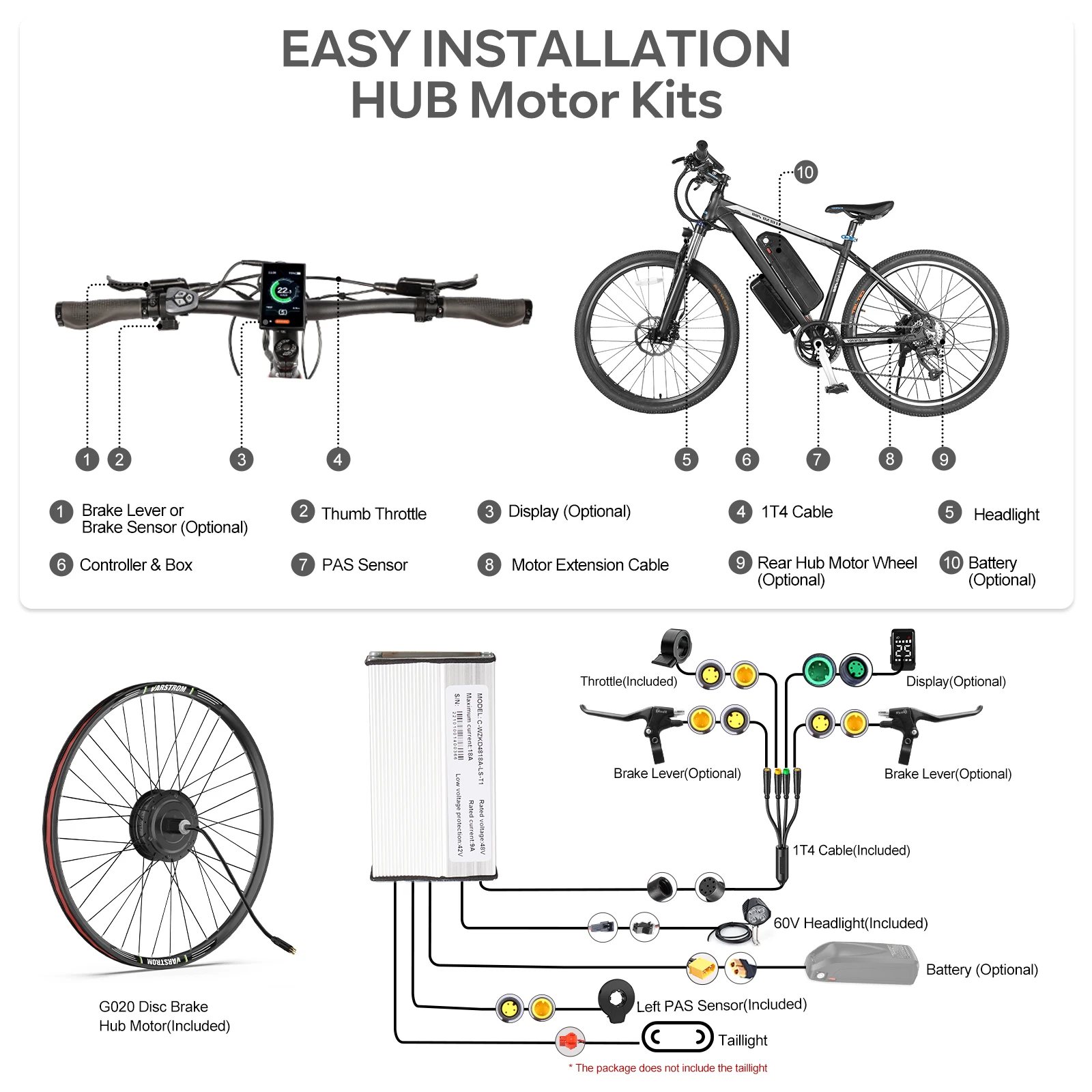 [US Sale] Bafang Rear Motor 48V 500W 750W 1000W Varstrom Wheel Hub Drive 26 Inch 20/27.5/28/29/700C Disc/V-Brake Cassette Rear Drop Out 132-142m