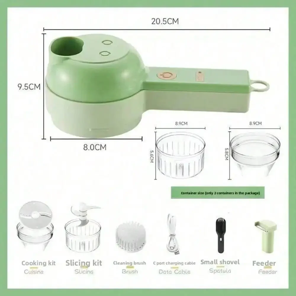 Family New Multi-Functional Household Vegetable Cutter, Cooking Food Supplement Machine, New Wireless Electric Vegetable Chopper, Garlic and Meat Grinder, An Essential Helper for Home