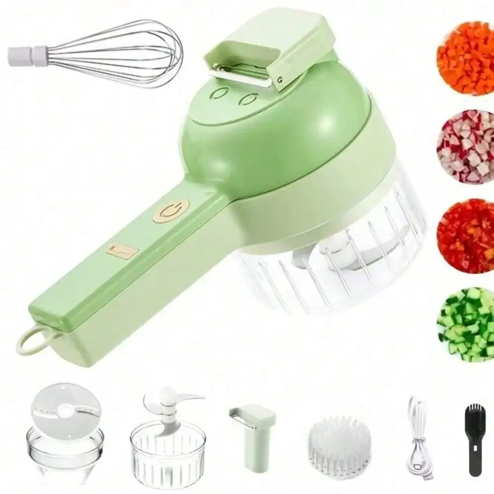 Family New Multi-Functional Household Vegetable Cutter, Cooking Food Supplement Machine, New Wireless Electric Vegetable Chopper, Garlic and Meat Grinder, An Essential Helper for Home