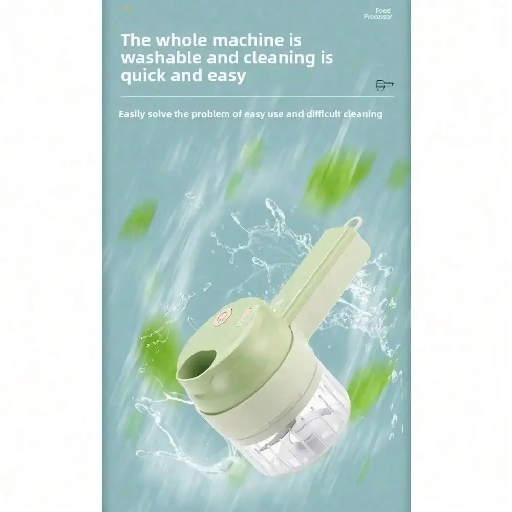 Family New Multi-Functional Household Vegetable Cutter, Cooking Food Supplement Machine, New Wireless Electric Vegetable Chopper, Garlic and Meat Grinder, An Essential Helper for Home