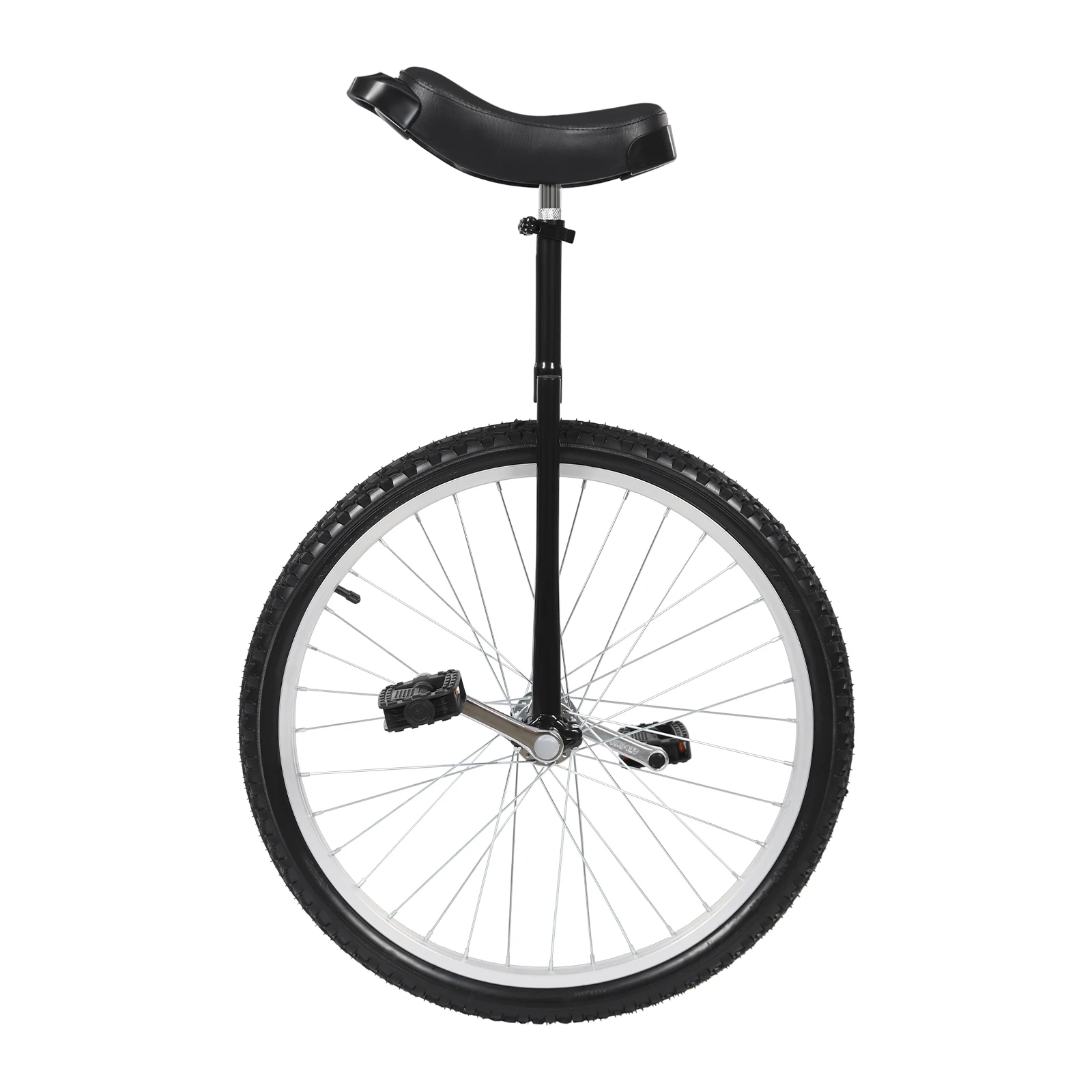 24“ One-Wheel Bike, Height Adjustable Unicycle with Anti-Skid Alloy Rim and Curved PU Seat Outdoor Unicycle for Adults Kids Outdoor Sports Fitness Exercise
