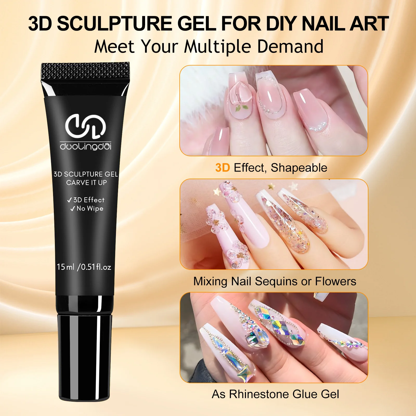 Press-on Nails Glue, Diamond Glue for Nail Accessories, Metal Jewelry Strong Adhesive, Non-dripping Press-on Nails Specialized Glue