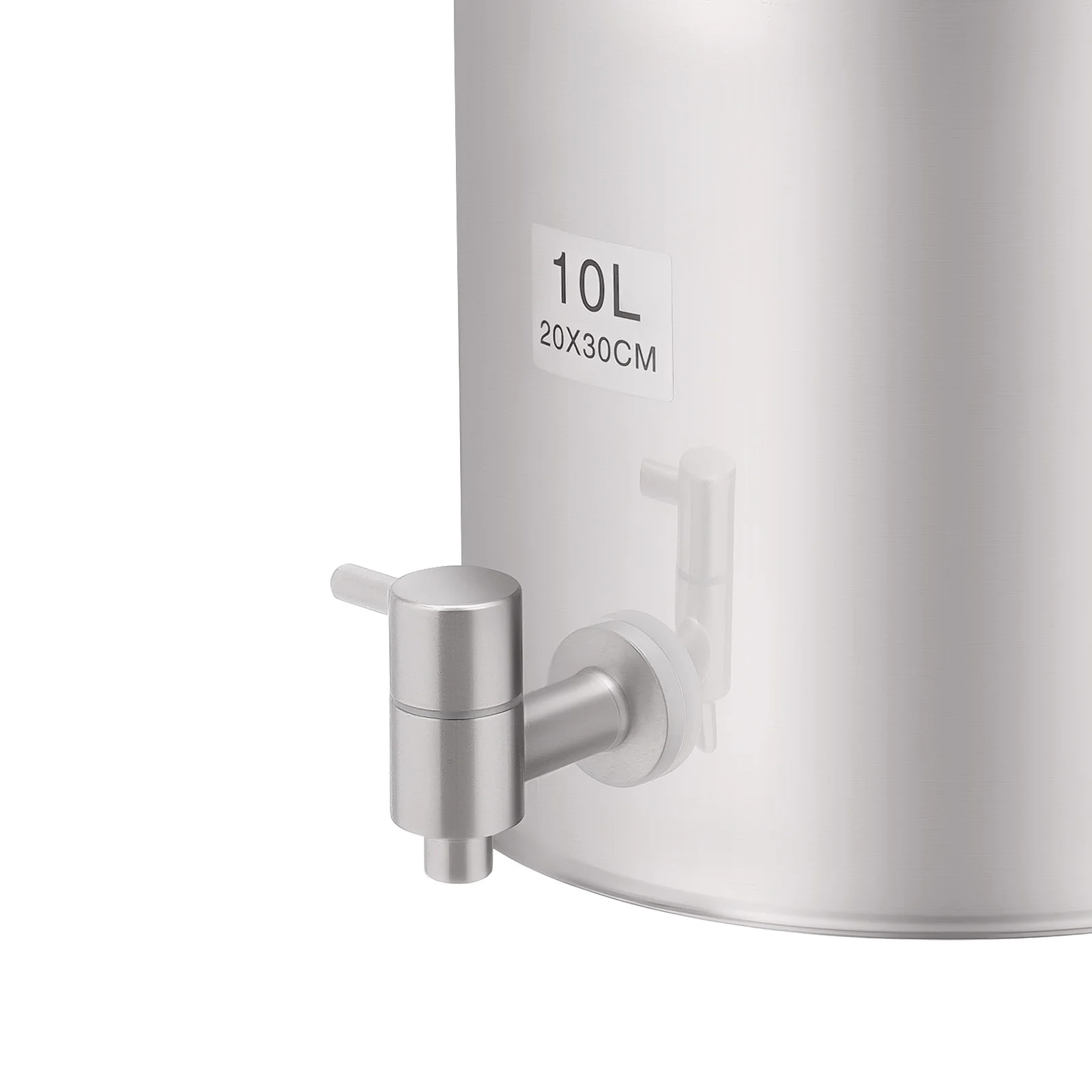2.64Gal 304 Stainless Steel Beverage Dispenser – 10L – Leak-Proof Lid – 3 Buckles – Faucet – Hangable Lid – 7.87"x11.81" – 3.97 lbs – for Milk Juice Oil Rice Storage – Home Party – Silver