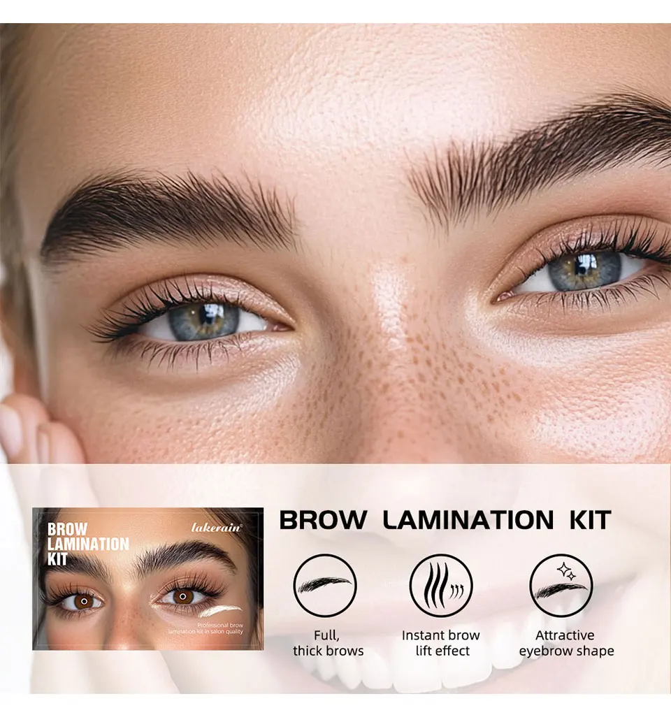 Brow Lamination Kit Semi-Permanent Brow Lift Eyebrow Perm Set Professional With Cling Film Keratin Nutrition Perming Lotion DIY Eyebrow Styling For Home Salon Use