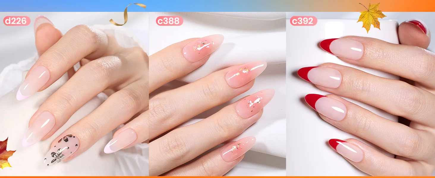 Beetles Jelly Gel Nail Polish Set Peach Color Sheer Gel 28 Days Long Lasting 6 Colors Nude Pink Gel Polish Kit 7.5ml Beginner Suitable for All Se DIY