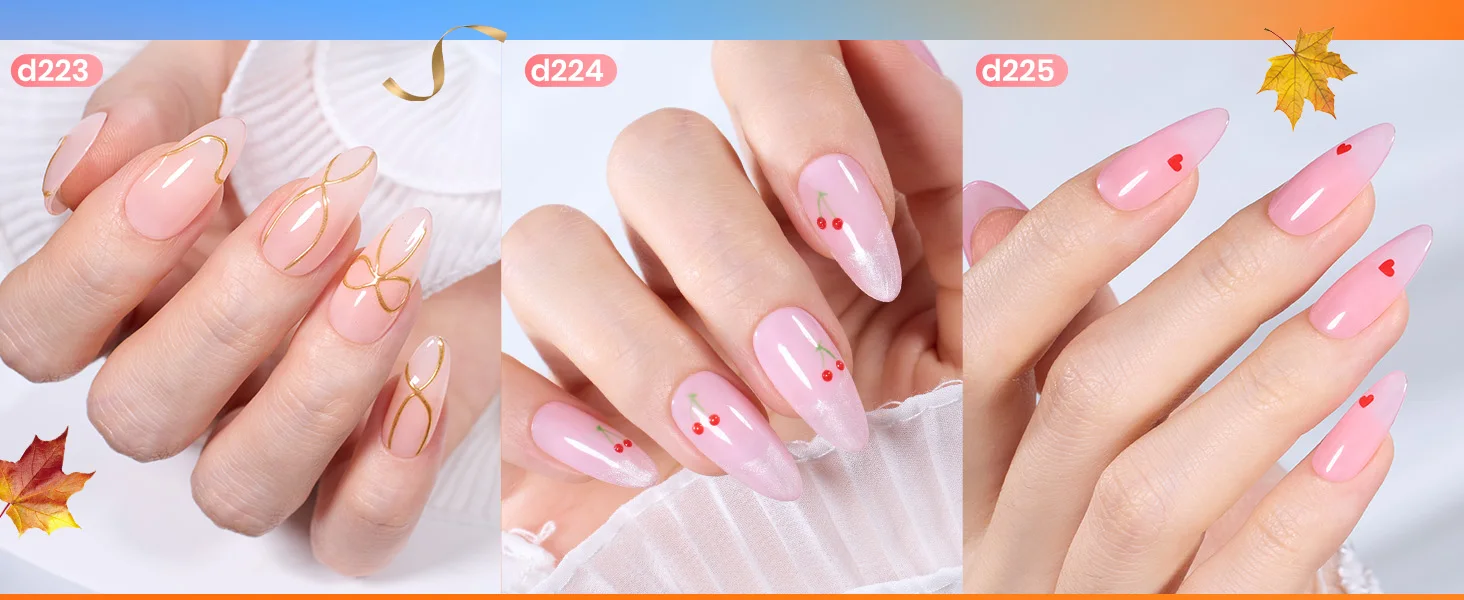 Beetles Jelly Gel Nail Polish Set Peach Color Sheer Gel 28 Days Long Lasting 6 Colors Nude Pink Gel Polish Kit 7.5ml Beginner Suitable for All Se DIY