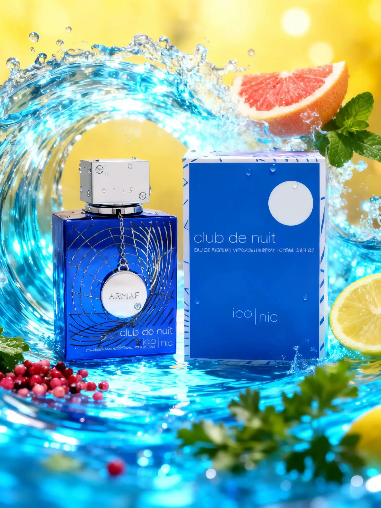 Armaf Club de Nuit Blue Iconic For Men 3.6oz Premium Woody Amber Scent Perfect Gift For Gentlemen
