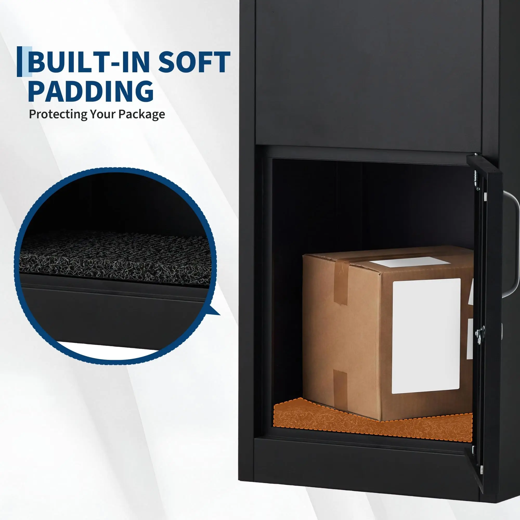 Outdoor Package Delivery Box 35.4in Galvanized Steel Lockable Parcel Drop Box Weatherproof Mail Storage Wall Or Floor Mount For Porch