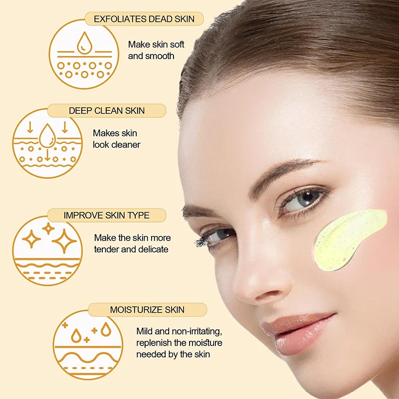 Amococo 2/4pcs Turmeric Vitamin C Exfoliating Gel 60ml Facial Peeling Gel Face Scrub Gentle Skin Care Set for Smooth Radiant Looking Skin