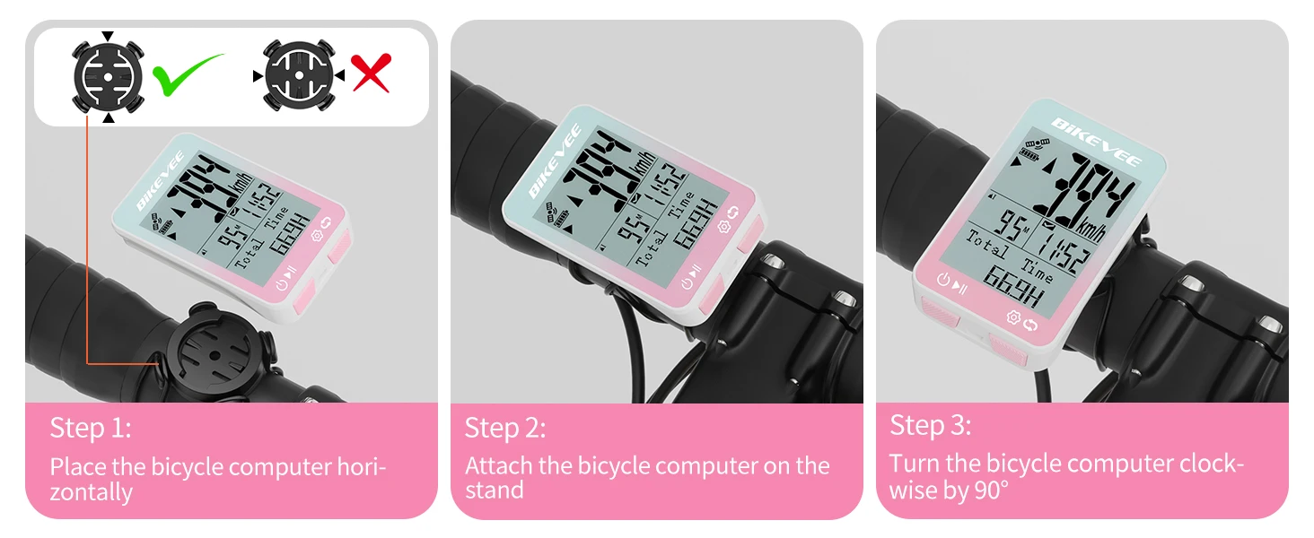 Bikevee Sports Fitness Wireless Bike Speedometer GPS Bicycle Computer 8 Languages IPX7 Waterproof 2.4" LCD Display MPH KM/H with Auto Start/Stop/Backlight Cycling Computer Stopwatch Tracking
