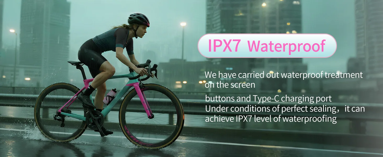 Bikevee Sports Fitness Wireless Bike Speedometer GPS Bicycle Computer 8 Languages IPX7 Waterproof 2.4" LCD Display MPH KM/H with Auto Start/Stop/Backlight Cycling Computer Stopwatch Tracking