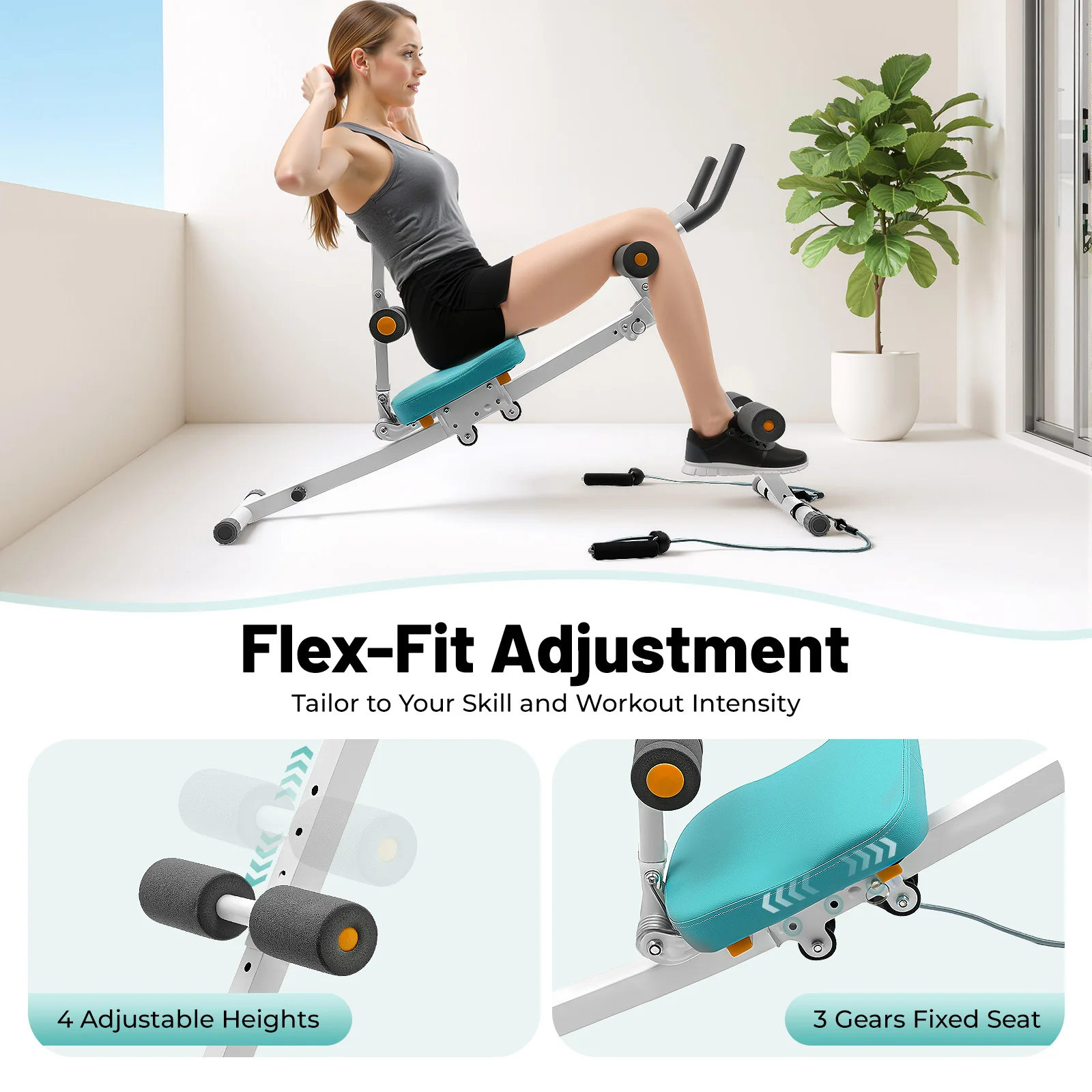 ABS Adjustable Workout Equipment For Home Gym Whole Body Workout Waist Trainer For Women&Men, Core Abs Exercise Machine
