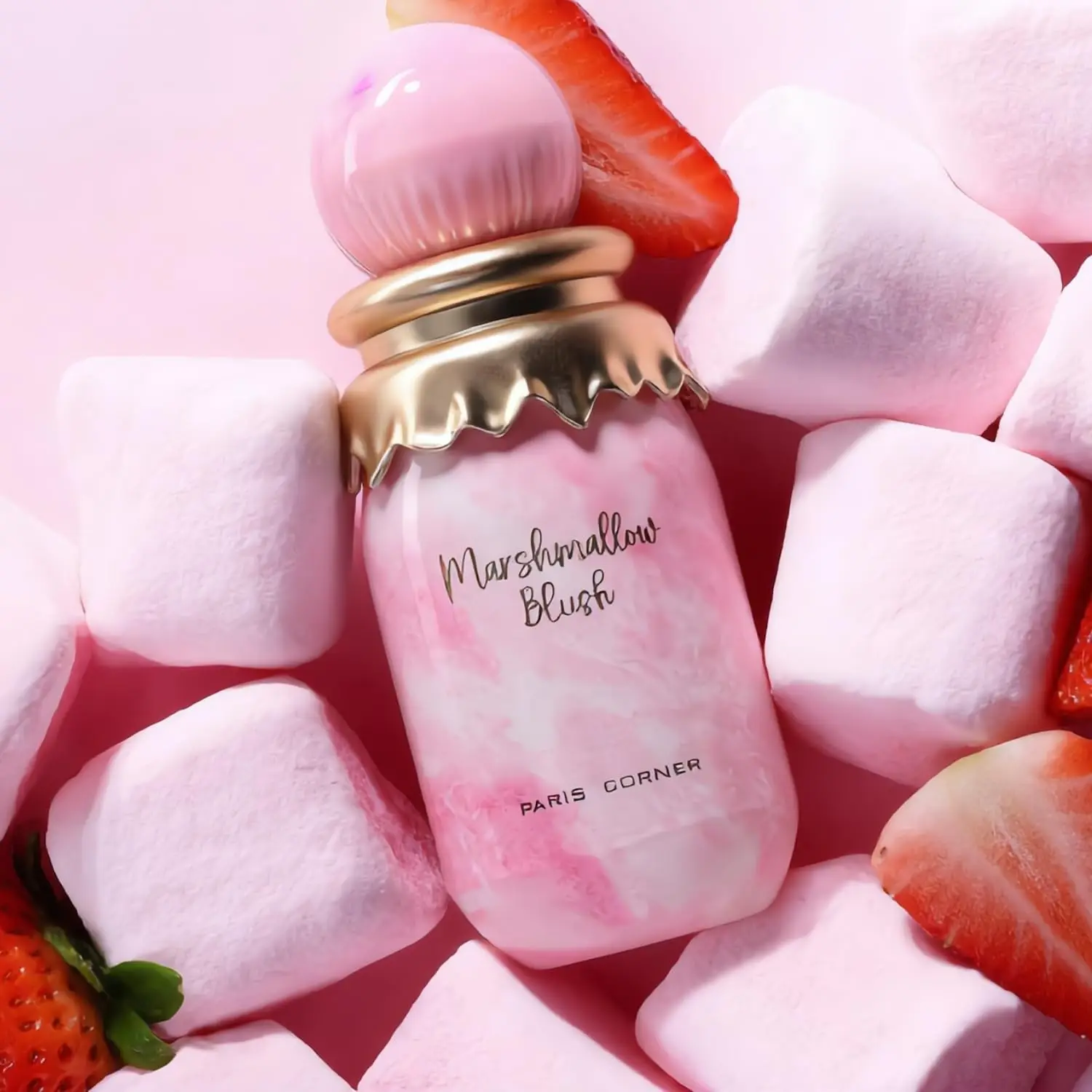 Paris Corner Marshmallow Blush Eau de Parfum Spray for Women – Sweet Floral Fruity Gourmand Scent, Fluffy Marshmallow, Vanilla & Pink Sugar, Long-Lasting Fragrance, Perfect Gift, 3.4 fl oz / 100 ml