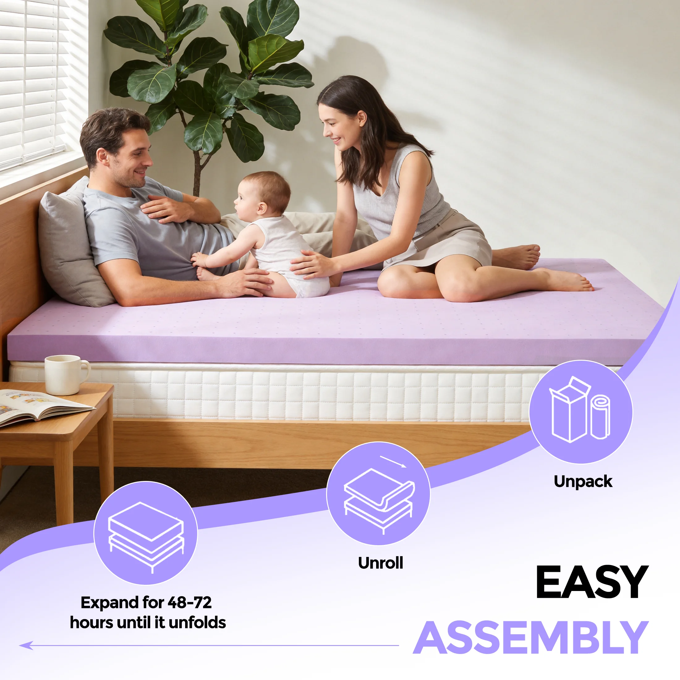 MCQ 1.5 Inch Memory Foam Mattress Topper Full Size Gel Breathable Cooling Mattress Soft Bed Topper For Home Bedroom Furniture 