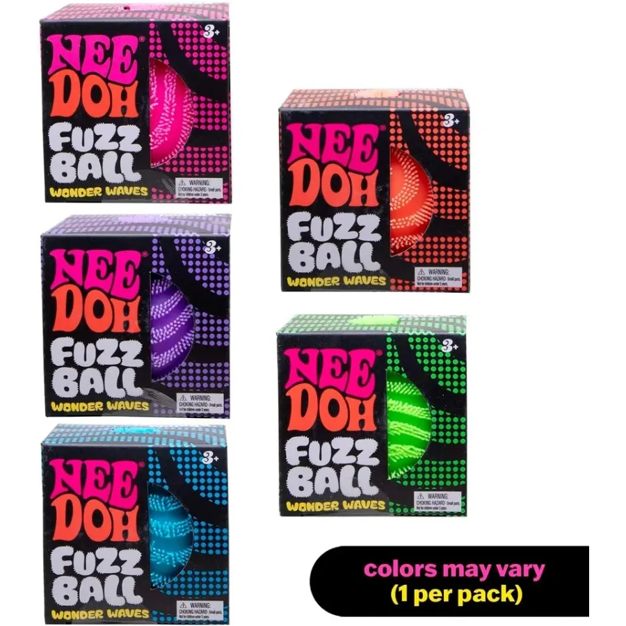 NeeDoh Fuzz Ball Blind Box Series, Soft Stress Relief Fuzzy Ball, Desktop Ornament Fun Squishy Toy for Pressure Relief