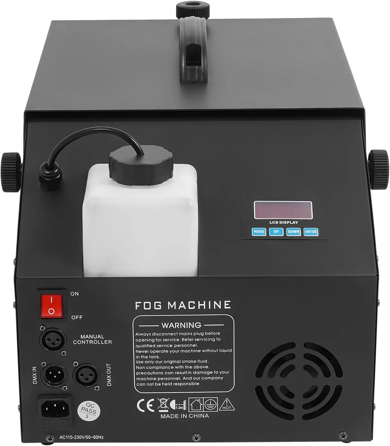 Low-Lying Fog Machine, 110V 1200W Smoke Machine Stage Fogger with LCD Display, 5000 CFM Portable Fog Machine with Remote Control