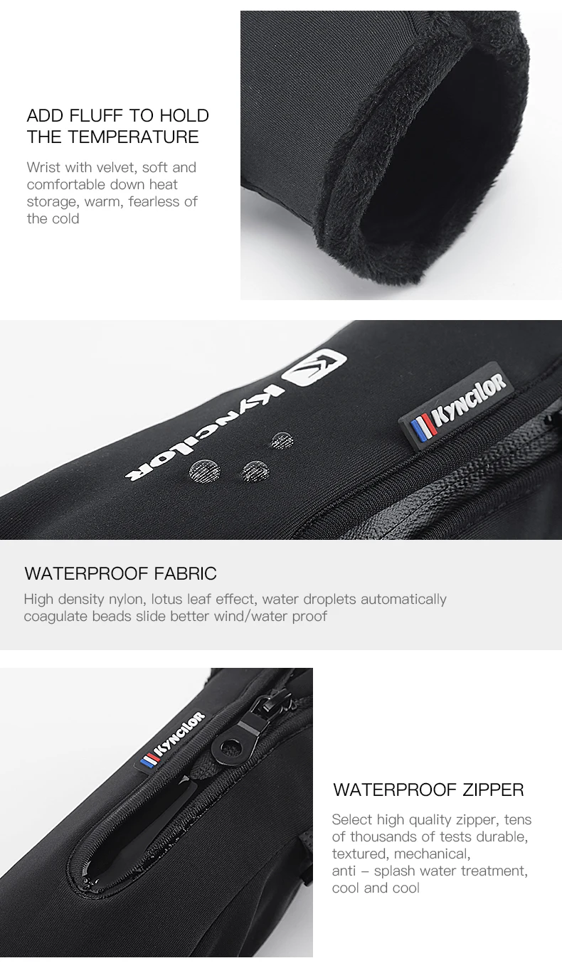 Zipper Winter Gloves for Men Women, Thermal Touchscreen Gloves Waterproof Windproof for Cycling, Skiing, Running & Cold Weather