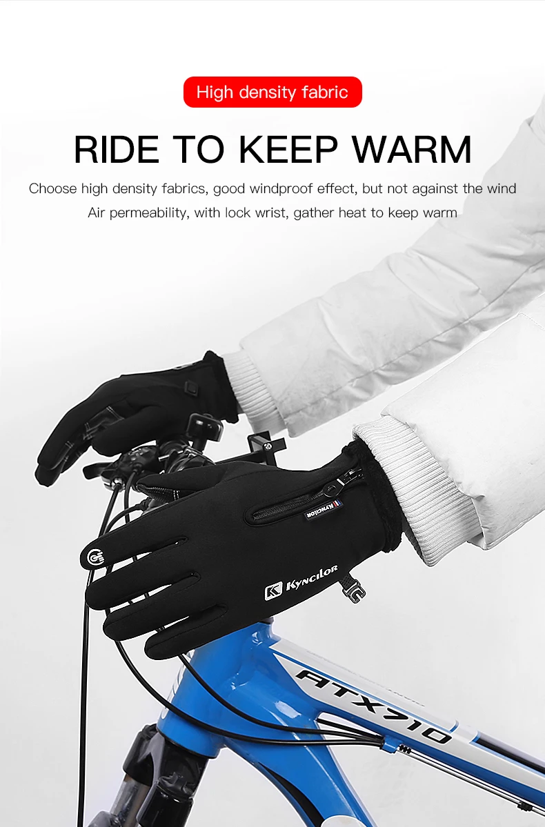 Zipper Winter Gloves for Men Women, Thermal Touchscreen Gloves Waterproof Windproof for Cycling, Skiing, Running & Cold Weather