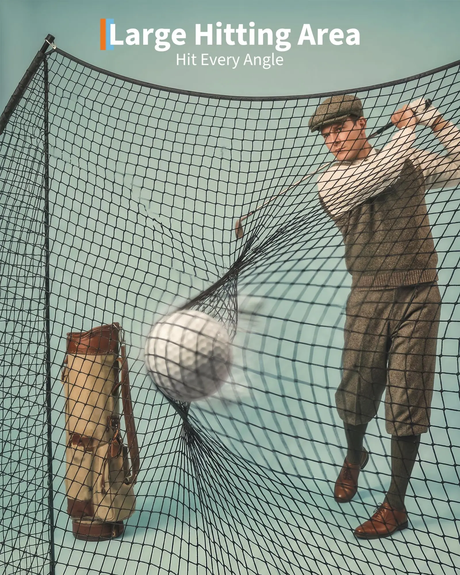 10x7FT Golf Practice Net, Portable Golf Hitting Training Net with Iron Frame & Carry Bag, Indoor Outdoor Backyard Driving Chipping Golf Training Net Basic Model