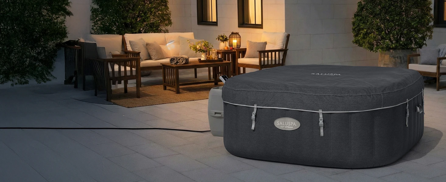 Bestway SaluSpa Hot Springs Inflatable Spa for 4-6 People, 140 AirJets, EnergySense Thermal Insulation, Smart WiFi App Control