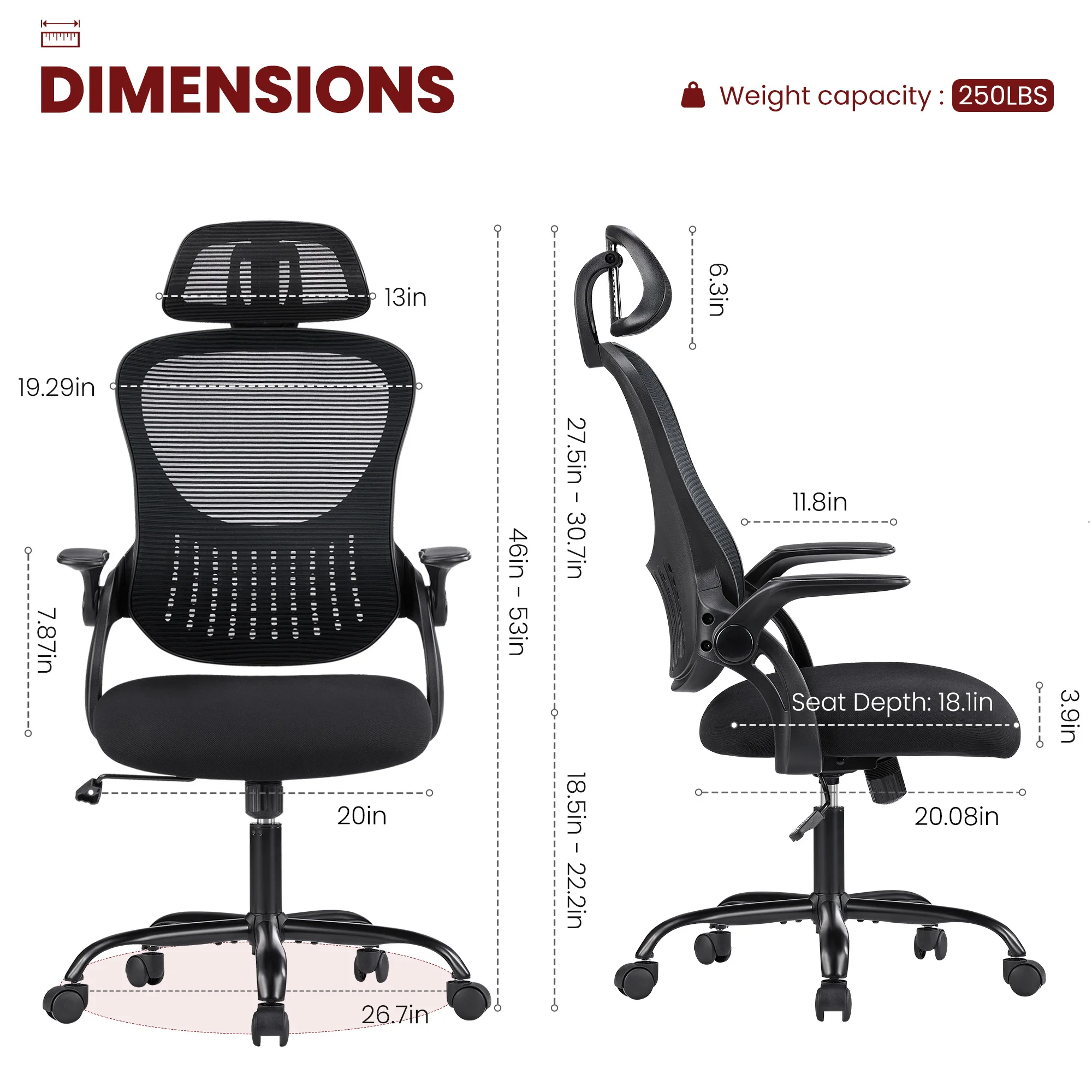 MCQ Gaming Chair Ergonomic Office Computer Adjustable Headrests Chair Flip-up Arms Comfortable Lumbar Support For Office Class
