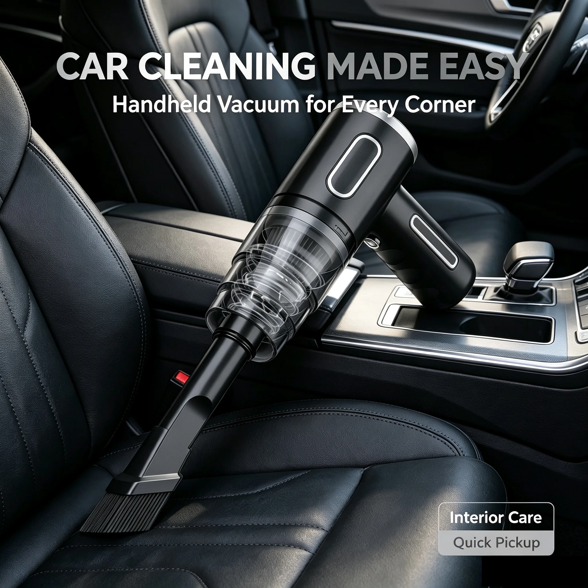 Wireless Handheld Car Vacuum Cleaner, Ergonomic Handheld Design Mini Cordless Vacuum, 3500Pa Strong Suction Car Home Dual Purpose Vacuum with LED Light, Rechargeable Compact Vacuum for Car Sofa Keyboard Pet Hair Corner Dust Deep Cleaning