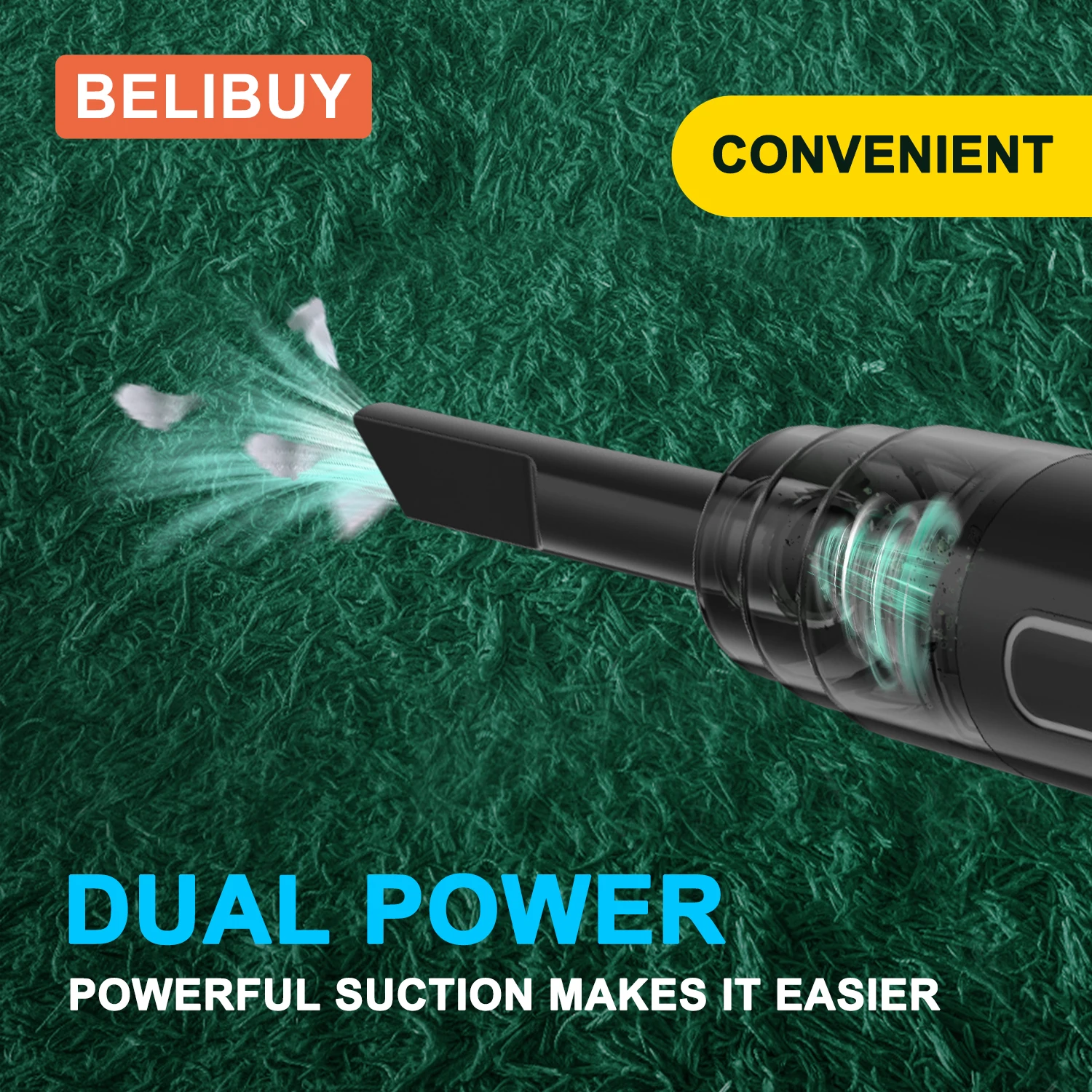 Wireless Handheld Car Vacuum Cleaner, Ergonomic Handheld Design Mini Cordless Vacuum, 3500Pa Strong Suction Car Home Dual Purpose Vacuum with LED Light, Rechargeable Compact Vacuum for Car Sofa Keyboard Pet Hair Corner Dust Deep Cleaning