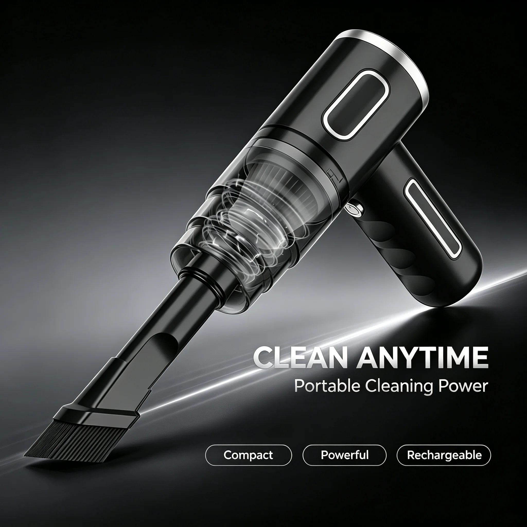 Wireless Handheld Car Vacuum Cleaner, Ergonomic Handheld Design Mini Cordless Vacuum, 3500Pa Strong Suction Car Home Dual Purpose Vacuum with LED Light, Rechargeable Compact Vacuum for Car Sofa Keyboard Pet Hair Corner Dust Deep Cleaning