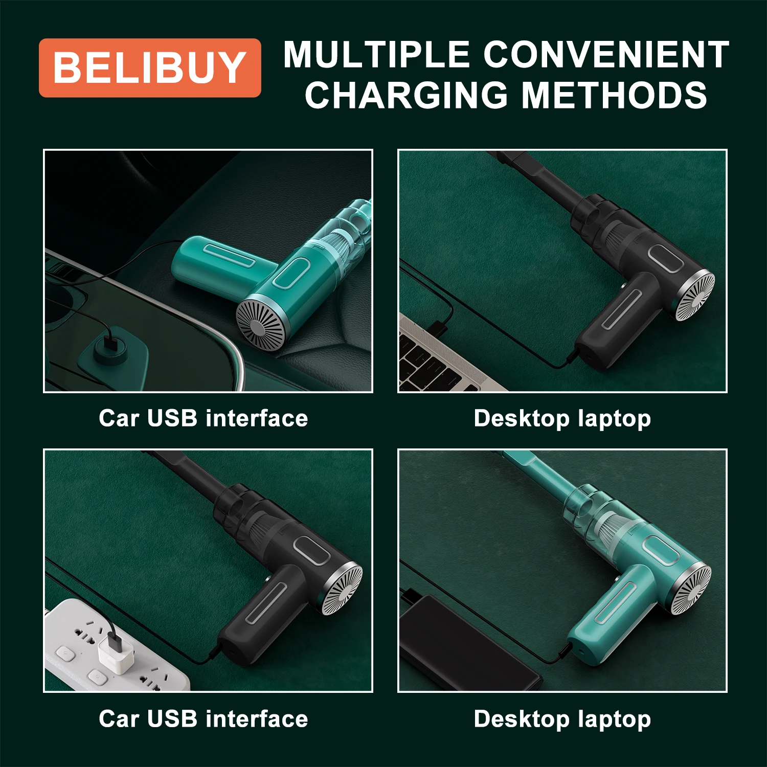 Wireless Handheld Car Vacuum Cleaner, Ergonomic Handheld Design Mini Cordless Vacuum, 3500Pa Strong Suction Car Home Dual Purpose Vacuum with LED Light, Rechargeable Compact Vacuum for Car Sofa Keyboard Pet Hair Corner Dust Deep Cleaning