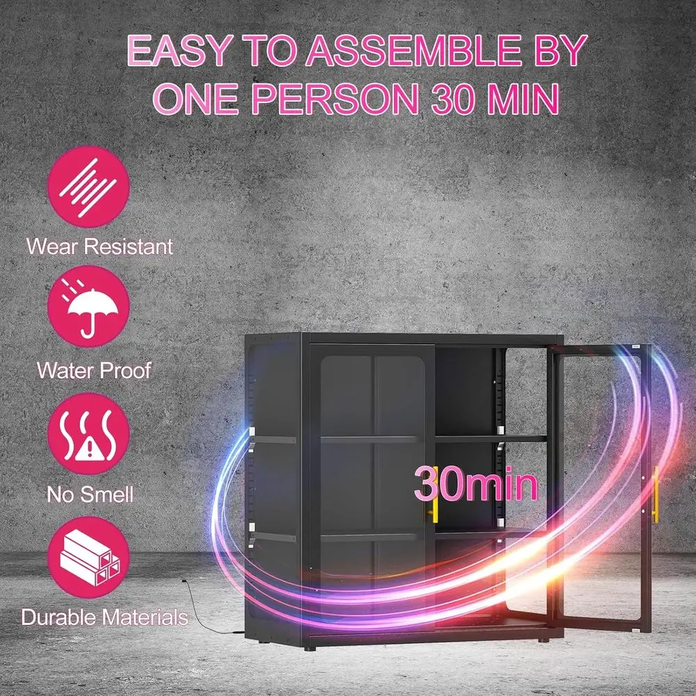 34" Display Cabinet with Glass Do, 4-Tier Curio Cabinet with Many Color Lights or Collectibles, Glass Display Case, Bookcase wit