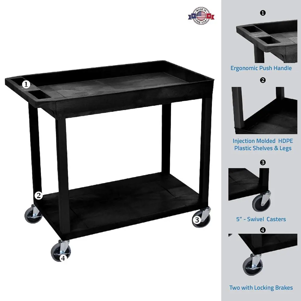 EC12-B 32" x 18" Cart - One Tub/One lat Shel