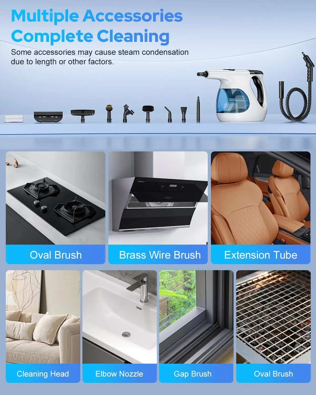 Household Portable Steam Cleaner – 3-Second Rapid Heat, High-Pressure Jet, 3-Level Steam Adjustment, Self-Cleaning Maintenance-Free, Safety Lock Design, Tackles Stubborn Dirt on Sofas, Floor Cracks & Stovetops