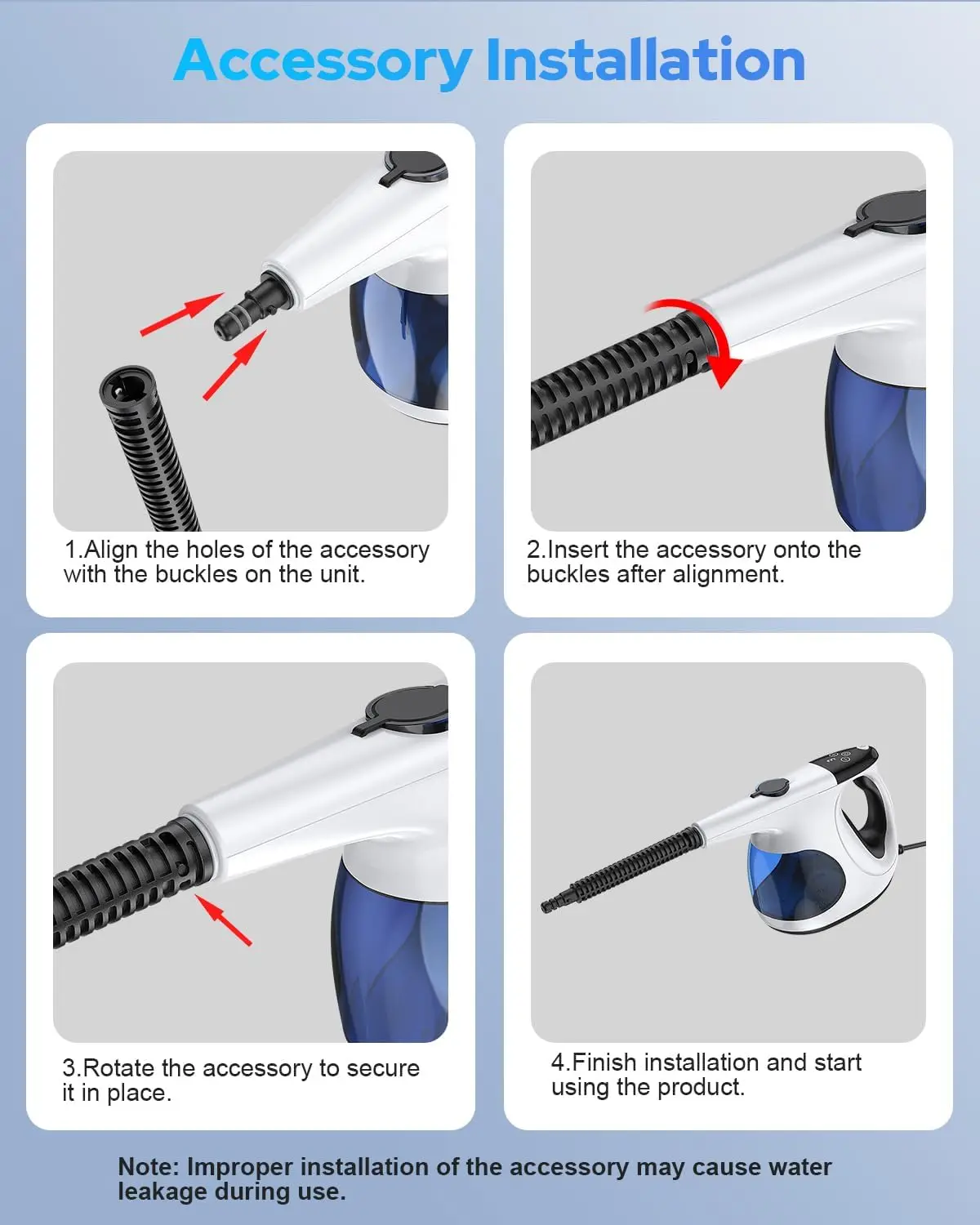 Household Portable Steam Cleaner – 3-Second Rapid Heat, High-Pressure Jet, 3-Level Steam Adjustment, Self-Cleaning Maintenance-Free, Safety Lock Design, Tackles Stubborn Dirt on Sofas, Floor Cracks & Stovetops