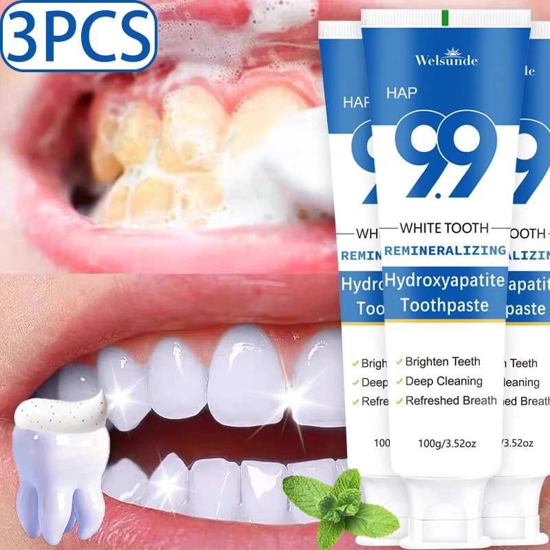 New Powerful Whitening Toothpaste, Brightens Teeth, Eliminates Bad Breath Stains and Odor, Mint Flavor, Deep Cleaning, Fresh Breath, Cares for Gums, Boosts Confidence in Smile, Travel-Friendly Tube for Home & On-the-Go Oral Care, Local Warehouses