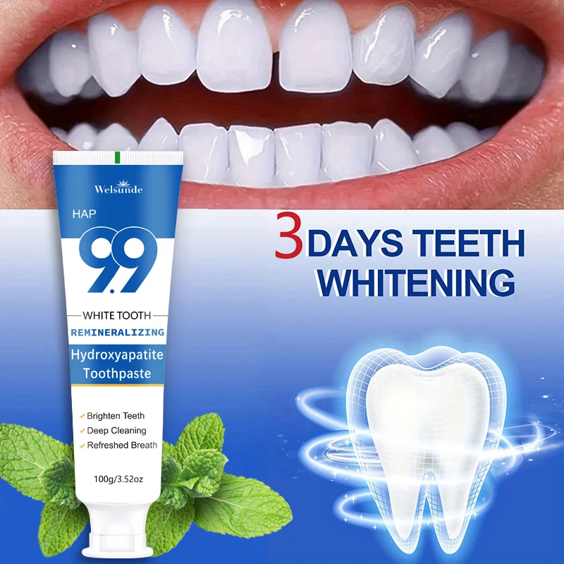 New Powerful Whitening Toothpaste, Brightens Teeth, Eliminates Bad Breath Stains and Odor, Mint Flavor, Deep Cleaning, Fresh Breath, Cares for Gums, Boosts Confidence in Smile, Travel-Friendly Tube for Home & On-the-Go Oral Care, Local Warehouses