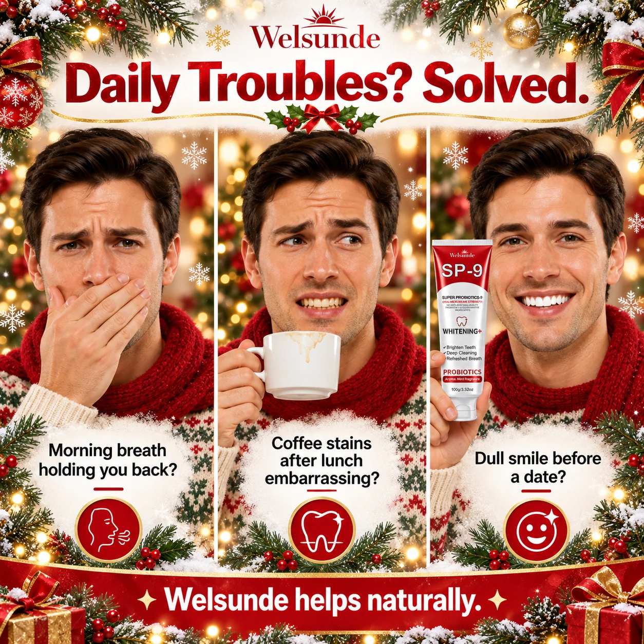Super Whitening Teeth Toothpaste, Probiotics & Hydroxyapatite Toothpaste, Fresh Breath & Oral Deep Cleaning, Minty Fresh Breath, Brush Teeth to Make Look Brighter, Gum Clean, Ideal Oral Hygiene Gift for Women & Men, Suitable for Everyday