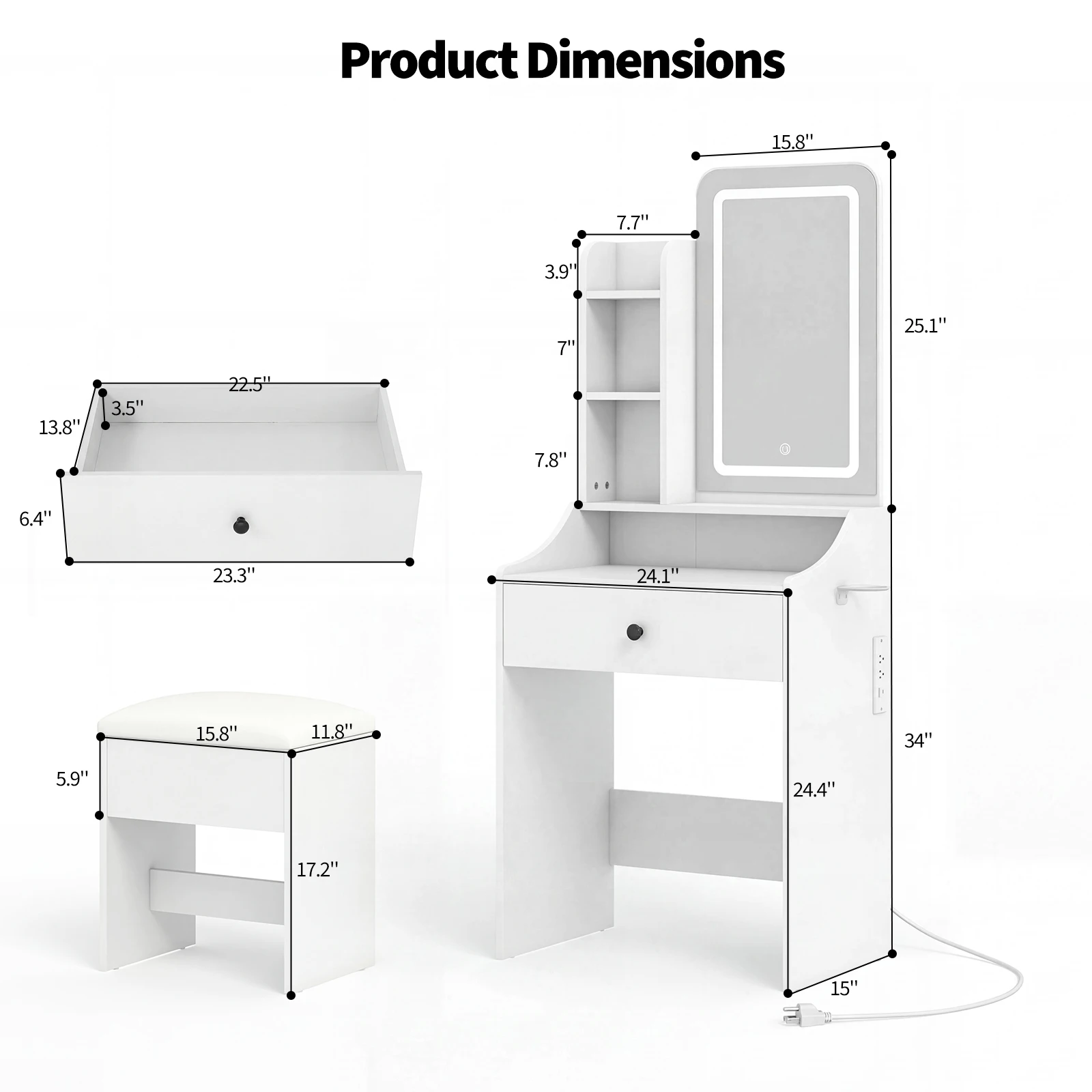 MCQ Living Room Wood Cabinet With LED Mirror Small Makeup Vanity Desk Storage Display Nightstand Bedside Coffee Sofa Tea Table Cabinets For Furniture