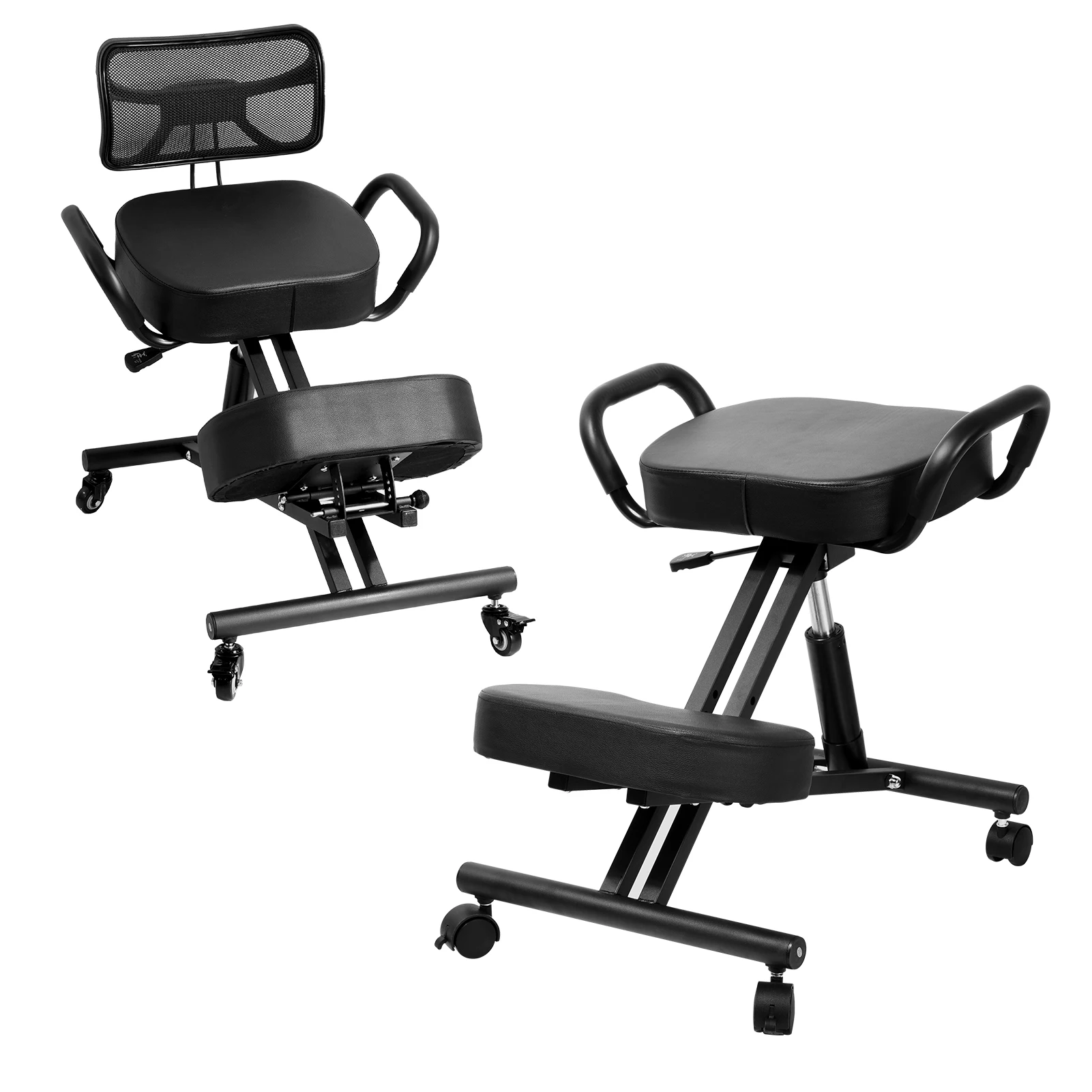 Has Pedals Kneeling Chair with Back Support Ergonomic Multifunctional 198 Lbs Capacity, Kneeling Stool, for Men Women Adults Home Office Study Living Room Meditation