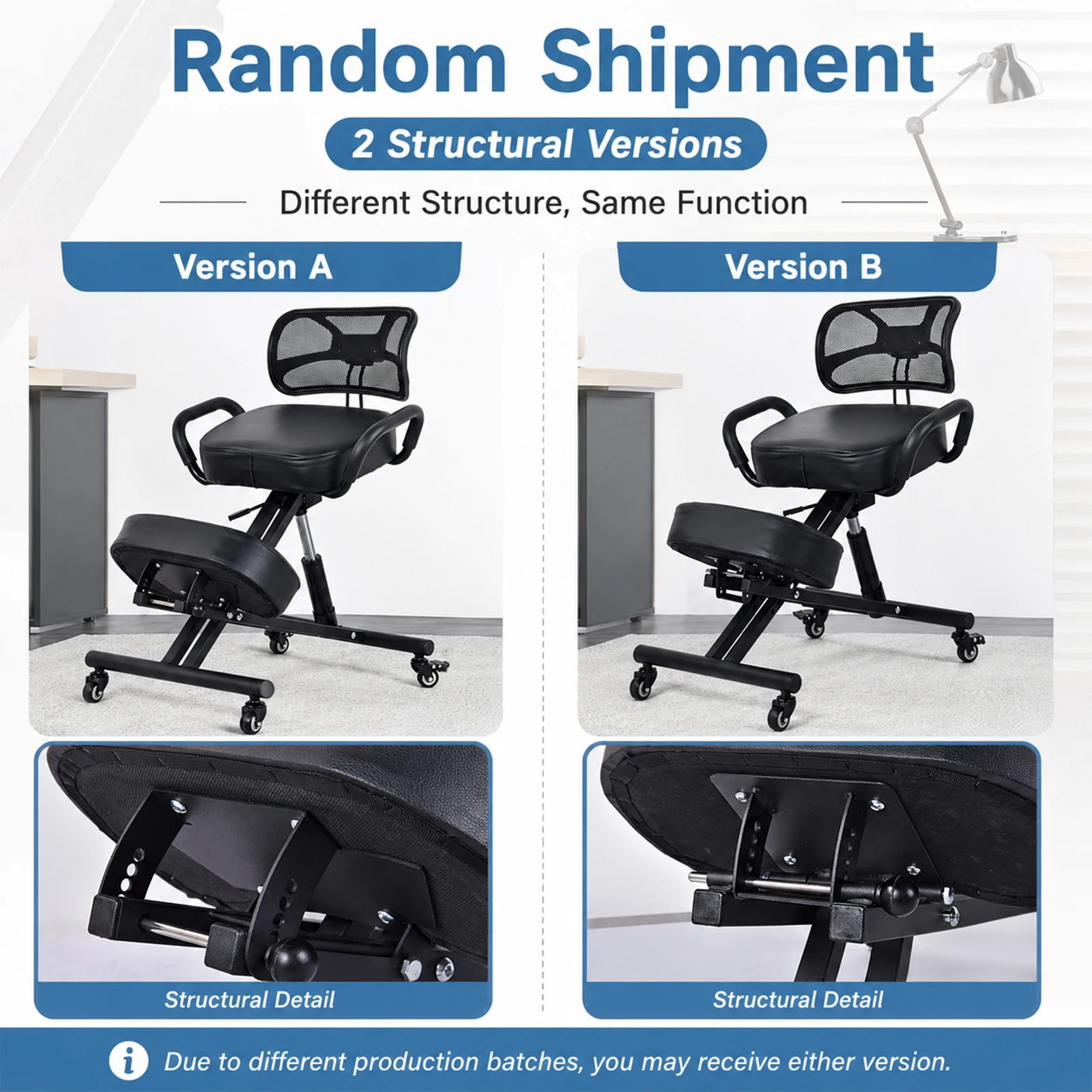 Has Pedals Kneeling Chair with Back Support Ergonomic Multifunctional 198 Lbs Capacity, Kneeling Stool, for Men Women Adults Home Office Study Living Room Meditation